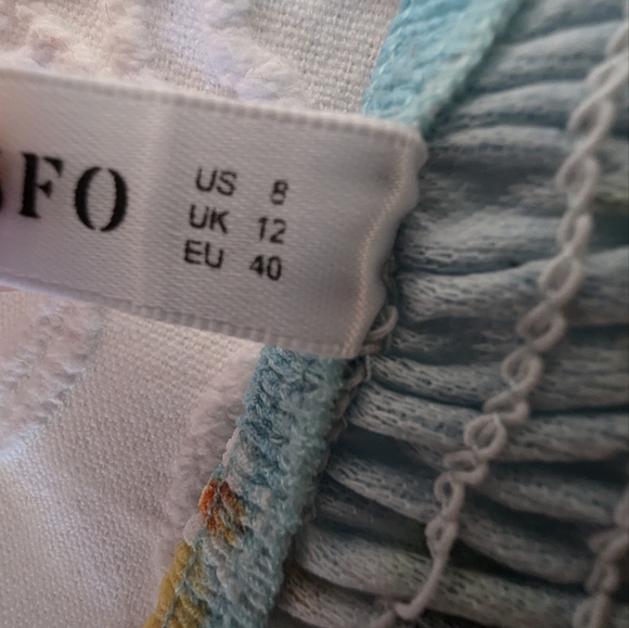 Spaghetti Strap Sunflower Print Buttoned Mini Dress L | ALGAE GREEN color - Picture 5 of 6